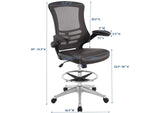 EEI-1422-BRN Attainment Vinyl Drafting Chair By Modway