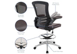 EEI-1422-BRN Attainment Vinyl Drafting Chair By Modway