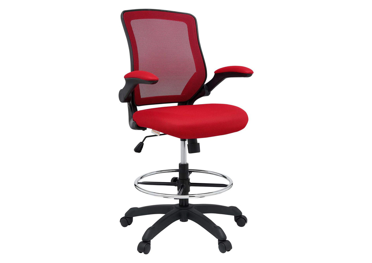 EEI-1423-RED Veer Drafting Chair By Modway
