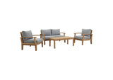 EEI-1469-NAT-GRY-SET Marina 4 Piece Outdoor Patio Teak Set By Modway