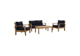 EEI-1469-NAT-NAV-SET Marina 4 Piece Outdoor Patio Teak Set By Modway