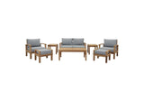 EEI-1471-NAT-GRY-SET Marina 8 Piece Outdoor Patio Teak Set By Modway
