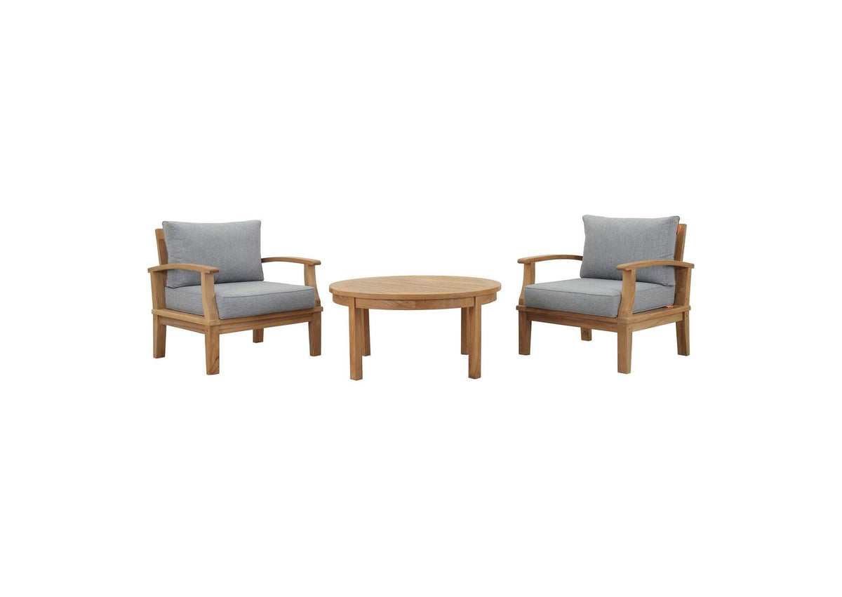 EEI-1475-NAT-GRY-SET Marina 3 Piece Outdoor Patio Teak Set By Modway