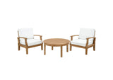 EEI-1475-NAT-WHI-SET Marina 3 Piece Outdoor Patio Teak Set By Modway