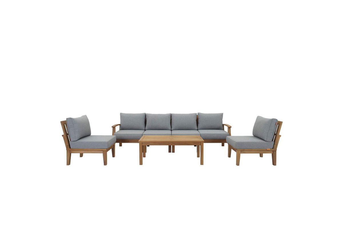 EEI-1481-NAT-GRY-SET Marina 7 Piece Outdoor Patio Teak Set By Modway
