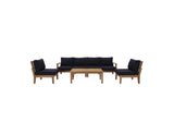 EEI-1481-NAT-NAV-SET Marina 7 Piece Outdoor Patio Teak Set By Modway