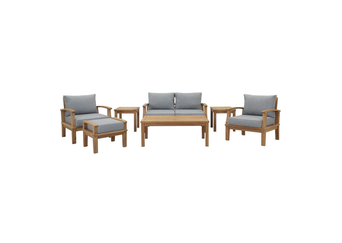 EEI-1486-NAT-GRY-SET Marina 7 Piece Outdoor Patio Teak Set By Modway