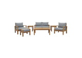 EEI-1486-NAT-GRY-SET Marina 7 Piece Outdoor Patio Teak Set By Modway