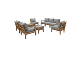 EEI-1488-NAT-GRY-SET Marina 9 Piece Outdoor Patio Teak Set By Modway