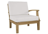 EEI-1488-NAT-WHI-SET Marina 9 Piece Outdoor Patio Teak Set By Modway