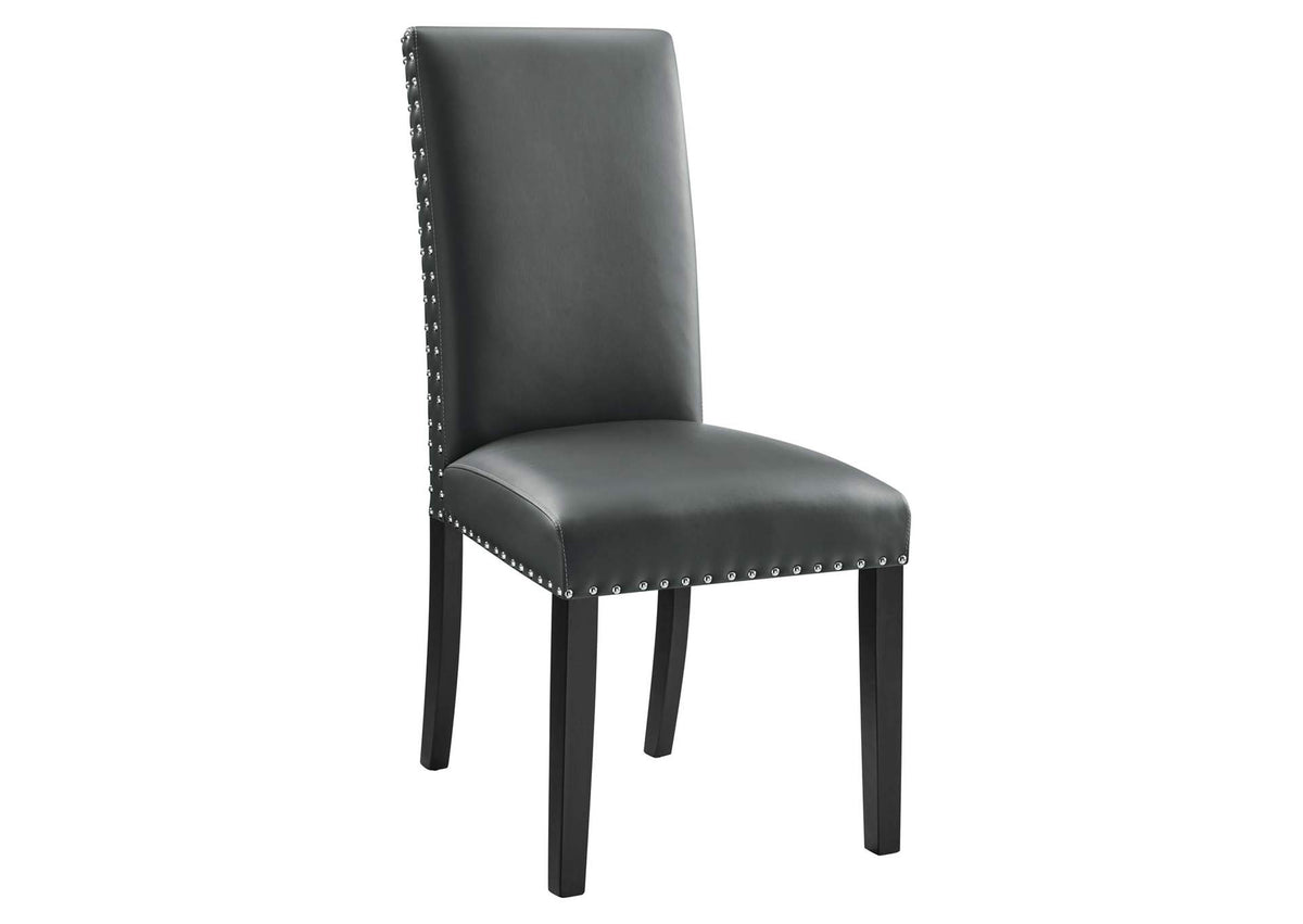 EEI-1491-GRY Parcel Dining Faux Leather Side Chair By Modway