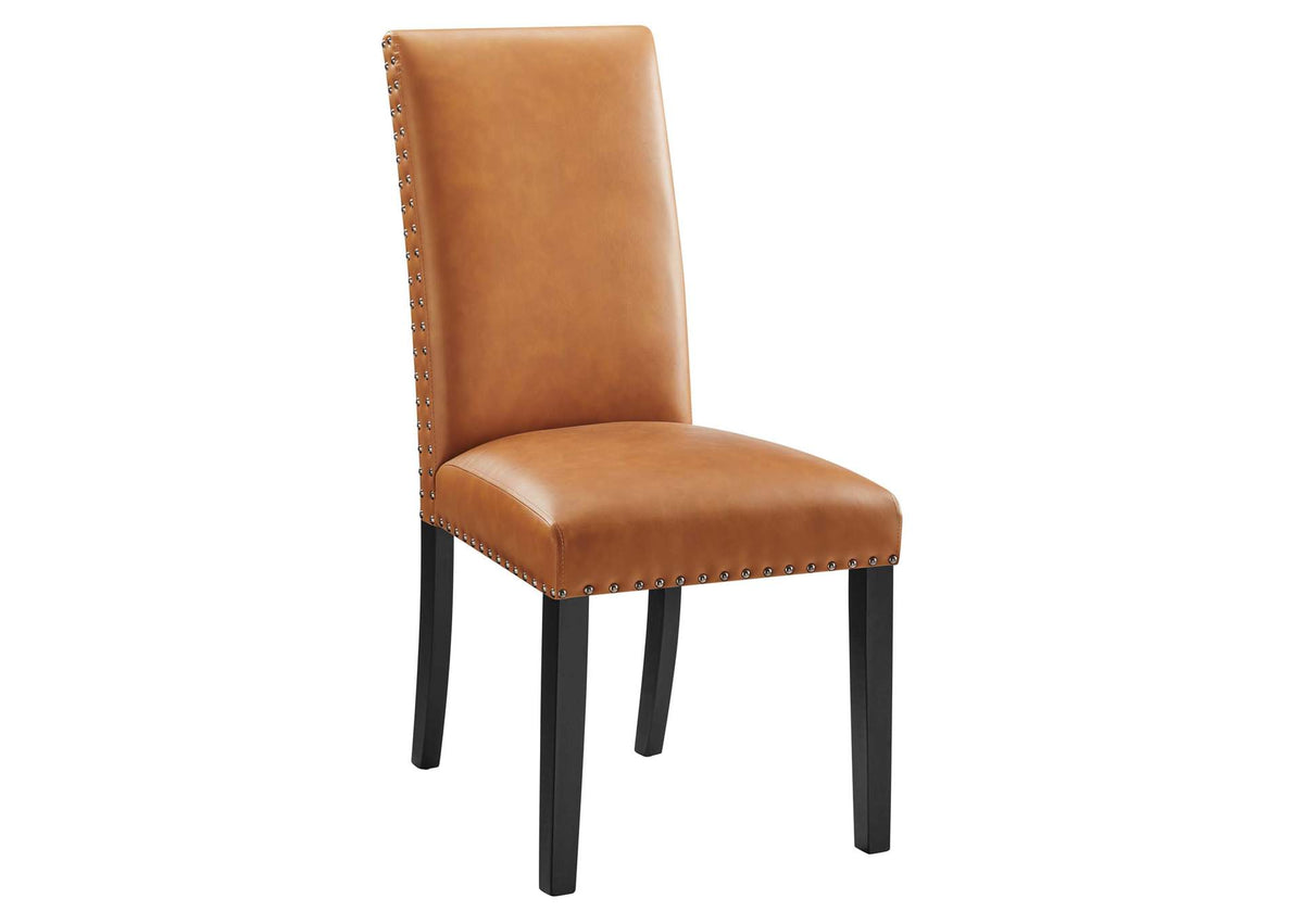 EEI-1491-TAN Parcel Dining Faux Leather Side Chair By Modway