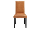 EEI-1491-TAN Parcel Dining Faux Leather Side Chair By Modway