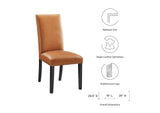 EEI-1491-TAN Parcel Dining Faux Leather Side Chair By Modway