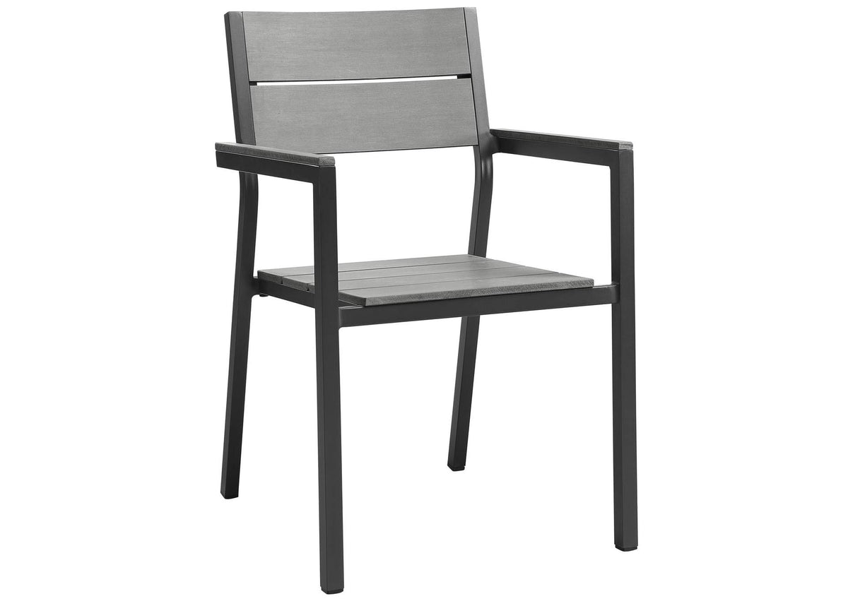 EEI-1506-BRN-GRY Maine Dining Outdoor Patio Armchair By Modway