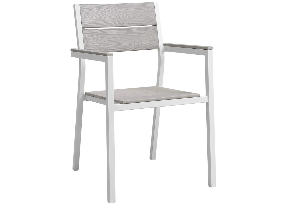 EEI-1506-WHI-LGR Maine Dining Outdoor Patio Armchair By Modway