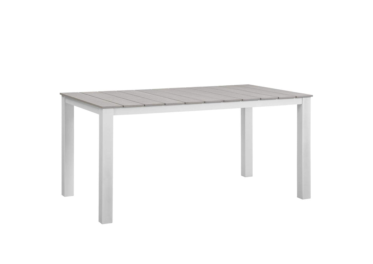 EEI-1508-WHI-LGR Maine 63" Outdoor Patio Dining Table By Modway