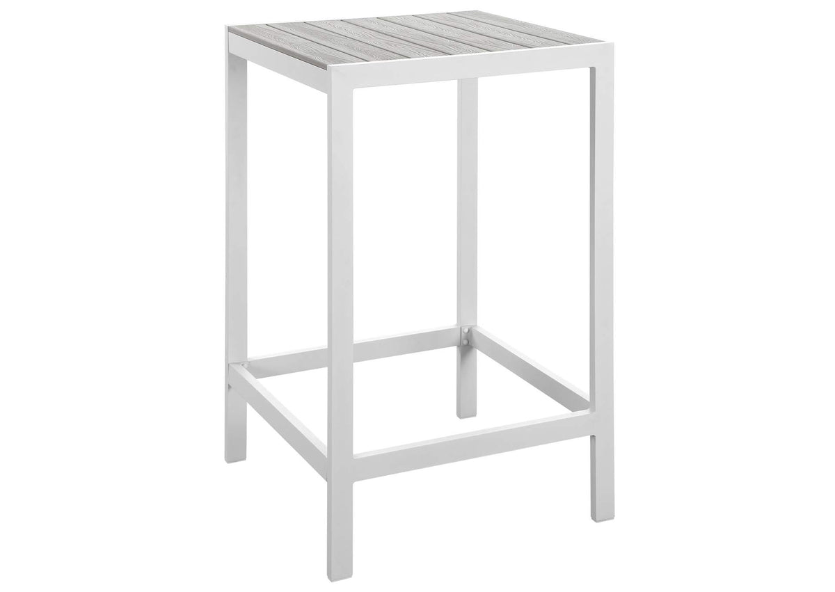 EEI-1511-WHI-LGR Maine Outdoor Patio Bar Table By Modway