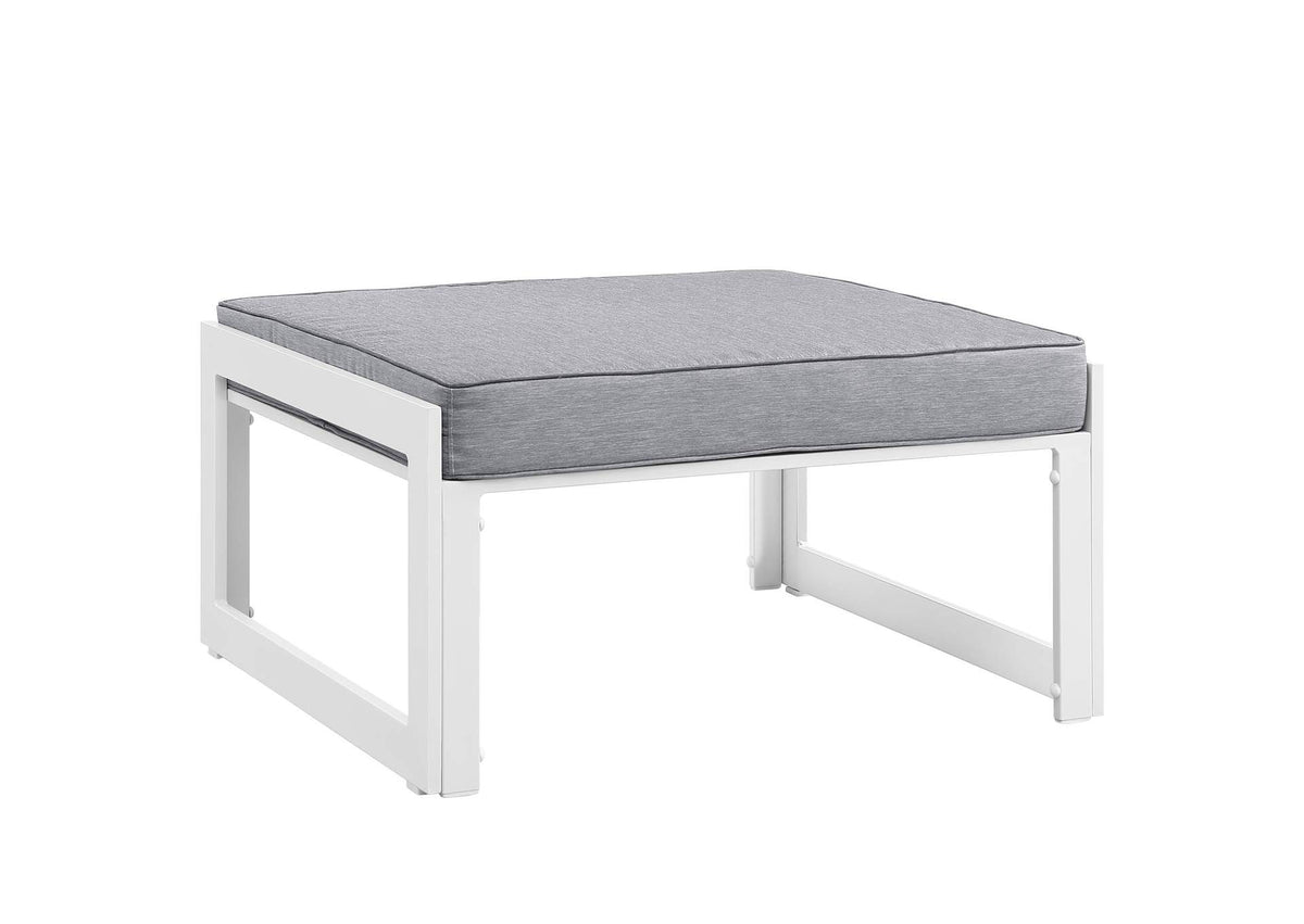 EEI-1521-WHI-GRY Fortuna Outdoor Patio Ottoman By Modway
