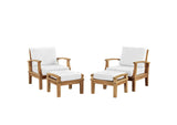 EEI-1537-NAT-WHI-SET Marina 4 Piece Outdoor Patio Teak Set By Modway