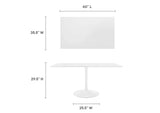 EEI-1656-WHI Lippa 60" Rectangle Wood Dining Table By Modway