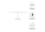 EEI-1657-WHI Lippa 78" Oval Wood Dining Table By Modway