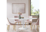 EEI-1659-WHI Lippa 78" Oval Faux Marble Dining Table By Modway