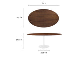 EEI-1661-WAL Lippa 78" Oval Wood Dining Table By Modway
