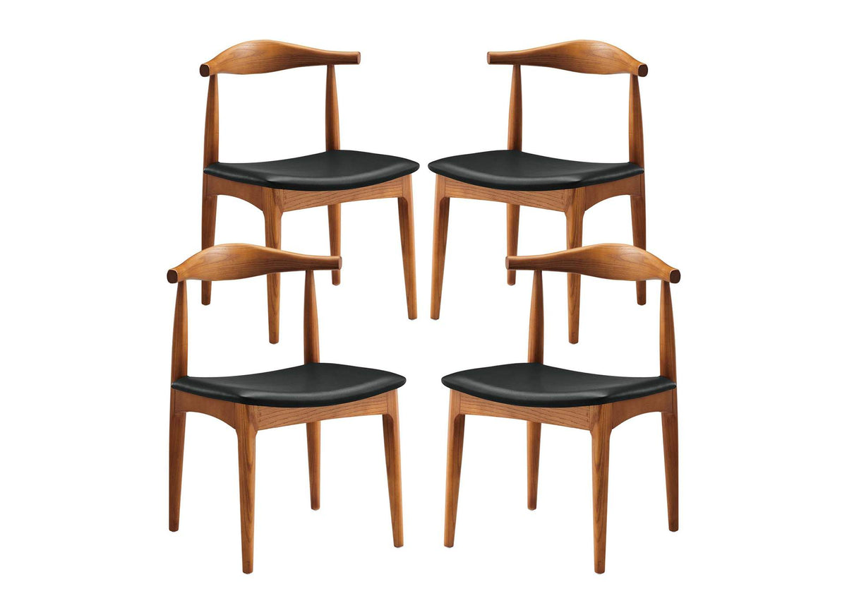 EEI-1682-BLK Tracy Wood Dining Chairs Set Of 4 By Modway