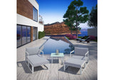 EEI-1721-WHI-GRY-SET Fortuna 5 Piece Outdoor Patio Sectional Sofa Set By Modway