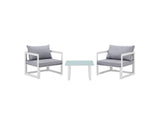 EEI-1722-WHI-GRY-SET Fortuna 3 Piece Outdoor Patio Sectional Sofa Set By Modway