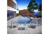 EEI-1722-WHI-GRY-SET Fortuna 3 Piece Outdoor Patio Sectional Sofa Set By Modway