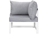 EEI-1734-WHI-GRY-SET Fortuna 9 Piece Outdoor Patio Sectional Sofa Set By Modway