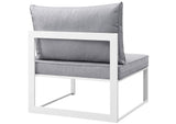 EEI-1735-WHI-GRY-SET Fortuna 8 Piece Outdoor Patio Sectional Sofa Set By Modway