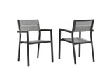 EEI-1739-BRN-GRY-SET Maine Outdoor Patio Dining Armchair Set Of 2 By Modway