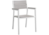 EEI-1739-WHI-LGR-SET Maine Outdoor Patio Dining Armchair Set Of 2 By Modway