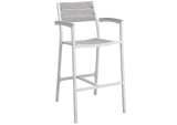 EEI-1740-WHI-LGR-SET Maine Outdoor Patio Bar Stool Set Of 2 By Modway