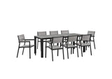 EEI-1753-BRN-GRY-SET Maine 9 Piece Outdoor Patio Dining Set By Modway