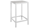 EEI-1755-WHI-LGR-SET Maine 5 Piece Outdoor Patio Bar Set By Modway