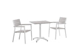 EEI-1759-WHI-LGR-SET Maine 3 Piece Outdoor Patio Dining Set By Modway