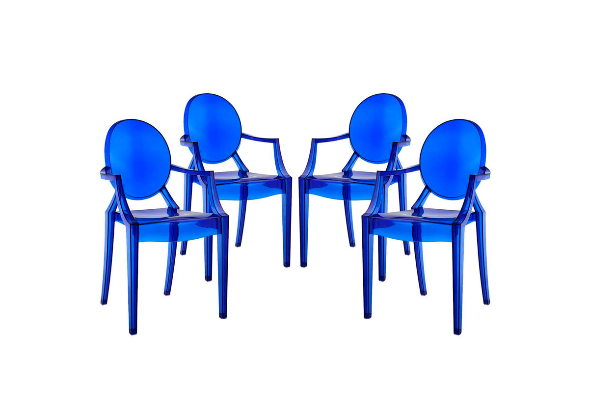 EEI-1769-BLU Casper Dining Armchairs Set Of 4 By Modway