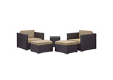 EEI-1809-EXP-MOC-SET Convene 5 Piece Outdoor Patio Sectional Set By Modway