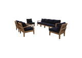 EEI-1817-NAT-NAV-SET Marina 8 Piece Outdoor Patio Teak Set By Modway