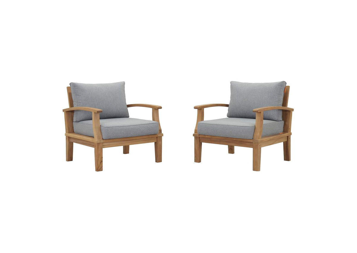 EEI-1819-NAT-GRY-SET Marina 2 Piece Outdoor Patio Teak Set By Modway