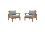 EEI-1819-NAT-GRY-SET Marina 2 Piece Outdoor Patio Teak Set By Modway