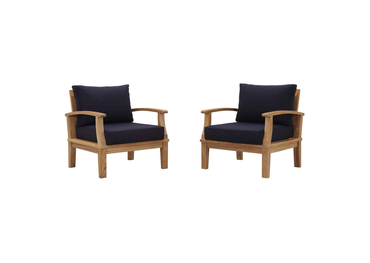 EEI-1819-NAT-NAV-SET Marina 2 Piece Outdoor Patio Teak Set By Modway