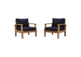 EEI-1819-NAT-NAV-SET Marina 2 Piece Outdoor Patio Teak Set By Modway