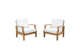 EEI-1819-NAT-WHI-SET Marina 2 Piece Outdoor Patio Teak Set By Modway