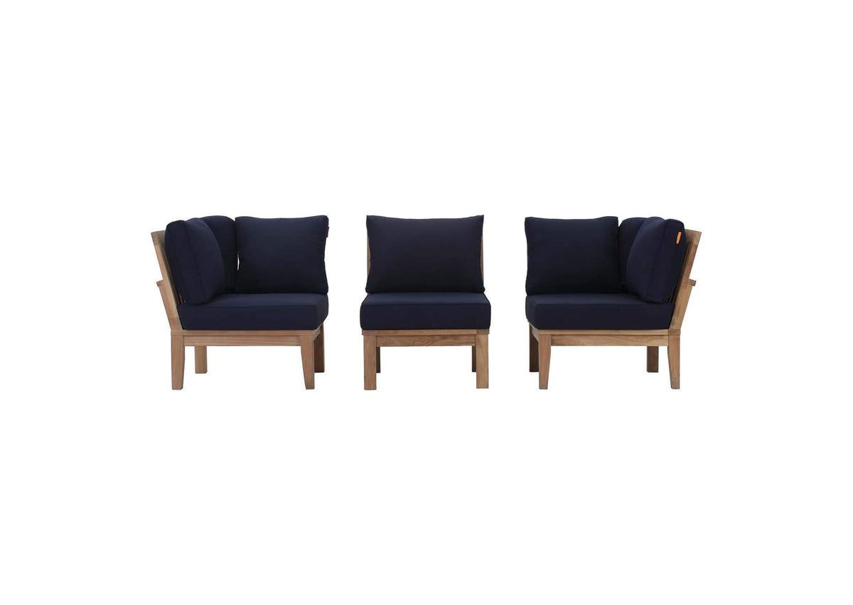 EEI-1820-NAT-NAV-SET Marina 3 Piece Outdoor Patio Teak Set By Modway