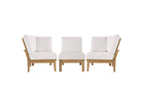 EEI-1820-NAT-WHI-SET Marina 3 Piece Outdoor Patio Teak Set By Modway